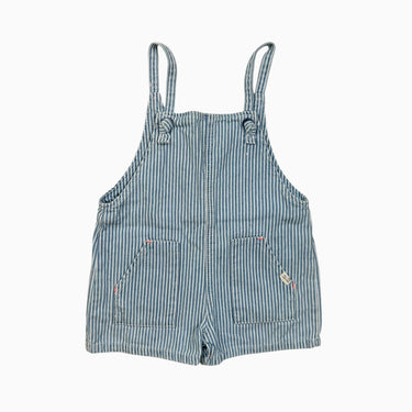 Shortall à rayures blanches en denim chambray 9-12M