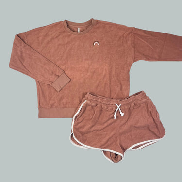 Ensemble marron 'rainbow' en ratine pour femmes S