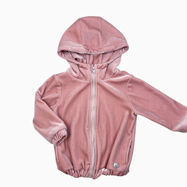 Veste à capuchon rose en velours 4Y
