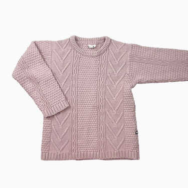 Pull rose pâle en tricot de coton 8Y