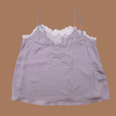 Camisole mauve avec broderie en poly pour femmes S