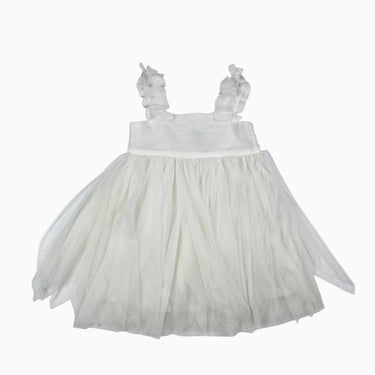 Robe crème en tulle et coton avec boutons nacrés 2Y