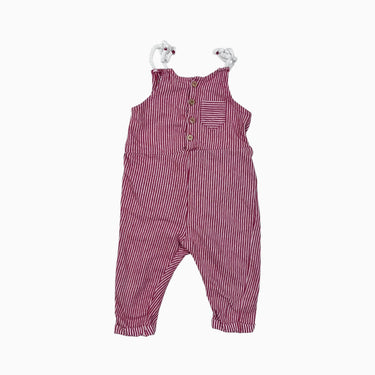 Salopette à rayures rouges 9-12M
