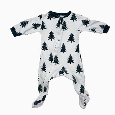 Pyjama blanc 'sapins' 3-6M