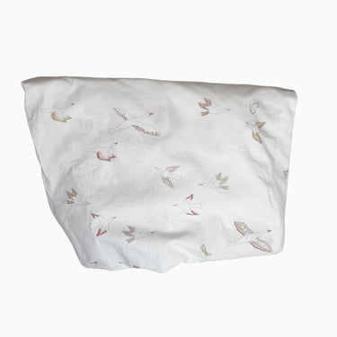 Drap contour blanc 'oiseaux' pour basinette (crib size)