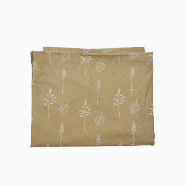 Couverture miel en coton bio feuillages 120x120