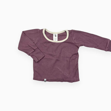 Chandail mauve orchidée en coton bio et bambou cotelé 1-3Y
