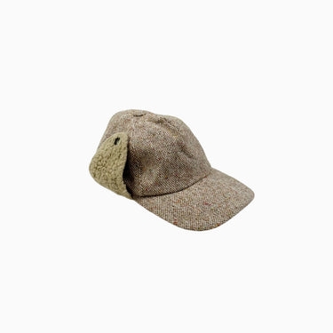 Casquette greige 'confettis' en tweed de laine et poly S2 6-8Y