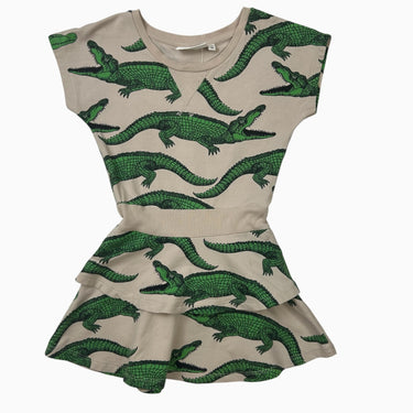 Robe taupe 'crocodiles' 92-98CM 2-3Y