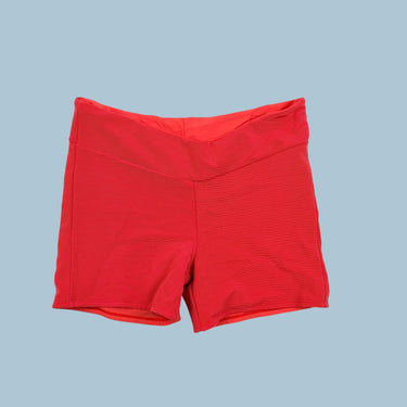 Bas de maillot short rouge fraise réversible cotelé et lisse pour femmes XL