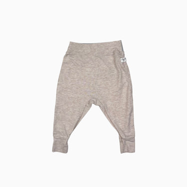Pantalon beige-rosé en coton bio et spandex 0-3M