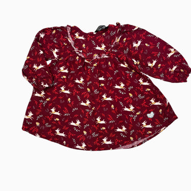 Robe rouge en viscose 'renne' 12-18M
