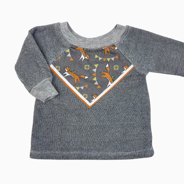 Pull gris 'renards' 6-12M