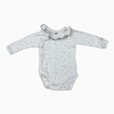 Cache-couche blanc en coton col frisé 1M