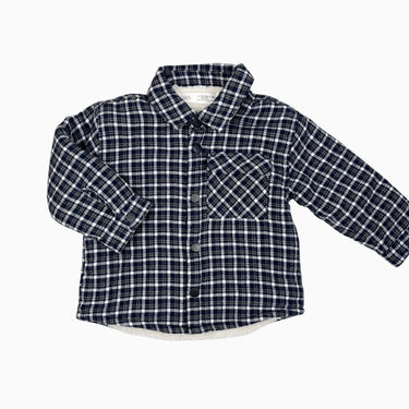 Veste surchemise carreautée marine doublée en sherpa 12-18M