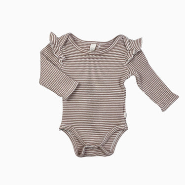 Cache-couche à rayures roses côtelé 6-9M