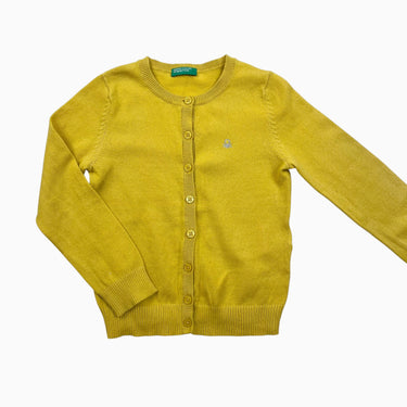 Cardigan jaune en fin tricot 3-4Y