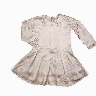 Robe patineuse en soie rose champagne doublée en viscose 4Y