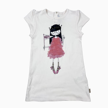 Robe crème en coton 'Let's party' 3Y