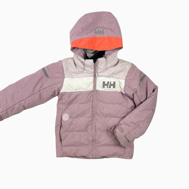 Manteau d'hiver style puffer lilas et blanc 122 (7Y)