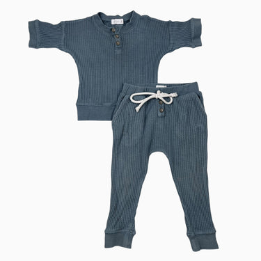Ensemble chandail et jogger bleu gaufré 2Y