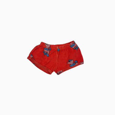 Short rouge 'chiens' en ratine 4Y