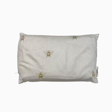 Oreiller en écaille de sarrasin avec housse protectrice 'abeilles' mini 2-5Y