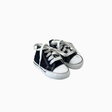 Sneakers en canvas de coton noirs à semelles molles 1 US