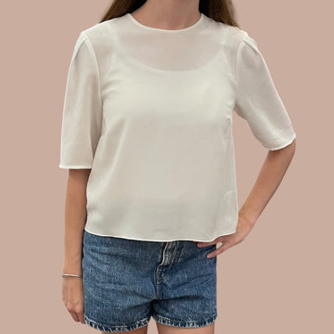 Blouse blanche en poly pour femmes XS
