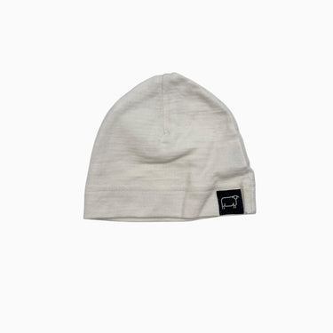 Bonnet de naissance en mérinos crème 0-3M