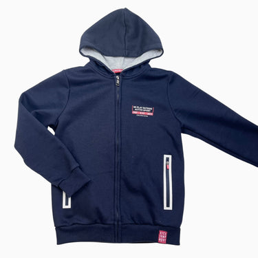 Veste à capuchon marine en coton et poly 8Y