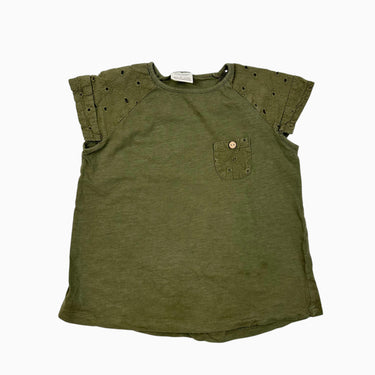 T-shirt vert avec broderies aux manches 5Y