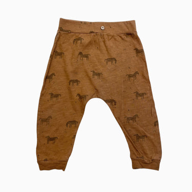 Patalon caramel 'chevaux' 12-18M