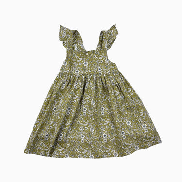 Robe verte pomme fleurie 3Y