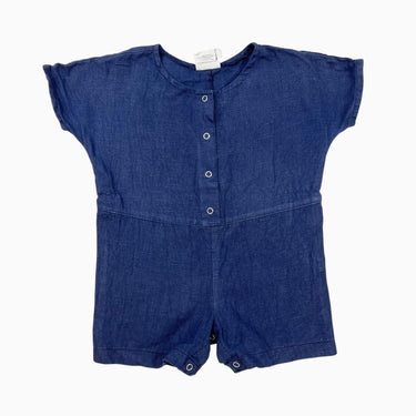 Combi en lin 'look denim' 12-18M