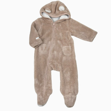 Combi à capuchon rose en peluche 6-9M