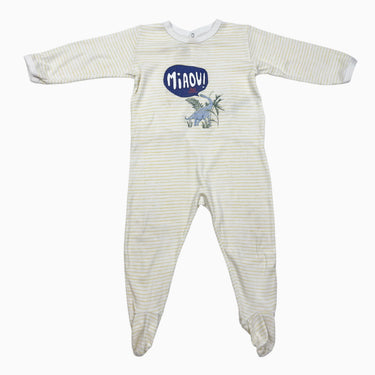 Pyjama à rayures jaunes 'dino MIAOU' 18M