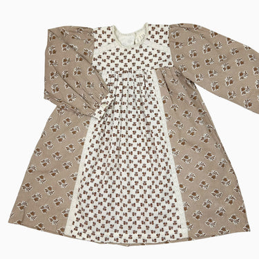 Robe blanche et latté fleurie 5-6Y