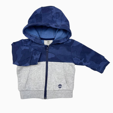 Veste à capuchon gris et marine à imprimé 'camouflage' 9M
