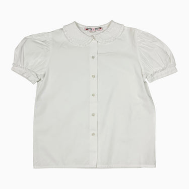 Blouse à col claudine blanche vintage 10Y