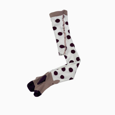 Bas collant à pois bordeau 10CM (0-3M)