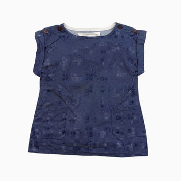 Robe tunique marine à pois 1-2Y