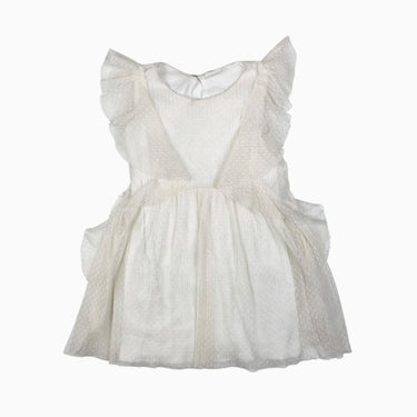 Robe vanille doublée en tulle point d'esprit 4Y