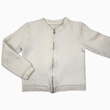 Veste vanille en coton matelassée avec fil scintllant doré 10Y