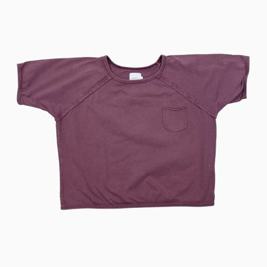 T-shirt lie de vin avec poche 5-6Y
