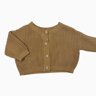 Cardigan latté en tricot de coton 18-24M