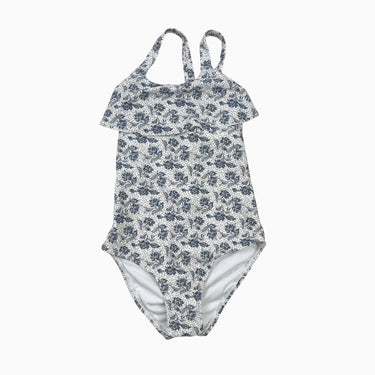 Maillot fleurs bleues et grises 4-5Y