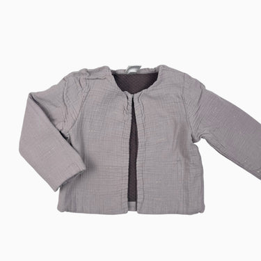 Cardigan mauve en mousseline réversible 4-5Y