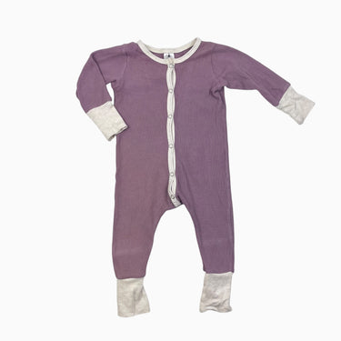 Combi mauve en coton gaufré 0-12M