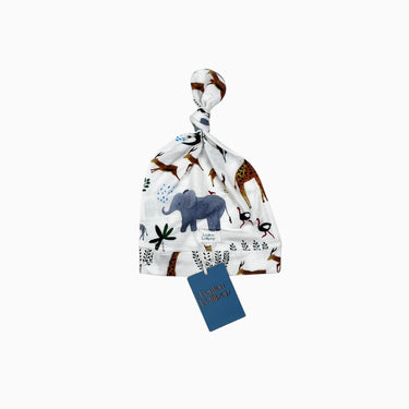 Bonnet blanc 'animaux' 6-12M